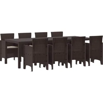 Zahradní jídelní souprava 9 pcs Hnědá Ratan Polt Hnědá3378738