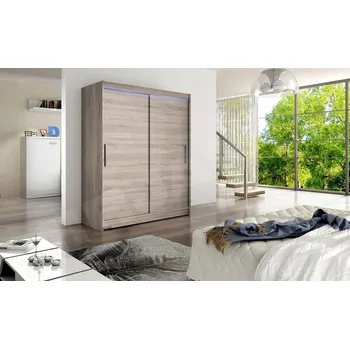 Šatní skříň Skříň Veneti ELADIO 150 x 200 x 58 cm, odstíny hnědé