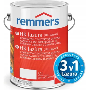 Lak na dřevo Lazurovací impregnace na dřevo Remmers HK-Lazura 3v1 kaštan 2,5 l