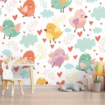 Tapeta Sablio Tapeta Oblak s ptáčky - 125x75 cm