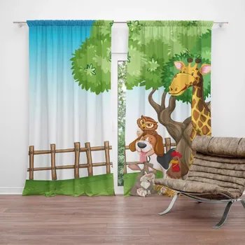 Závěs Sablio Závěs Zvířátka 2: 2ks 140x250cm