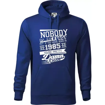 Pánská mikina Nobody is perfect - 1985 - Mikina pánská Cape s kapucí - 3XL ( Královská modrá )