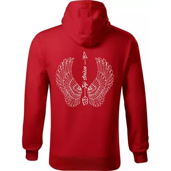 Pánská mikina Párova mikina - Jeho anděl , Její strážce - Mikina pánská Cape s kapucí - M ( Červená )