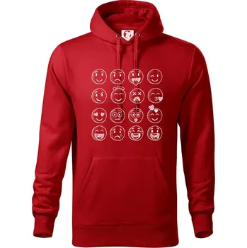 Pánská mikina Všechny moje nálady - Mikina pánská Cape s kapucí - 4XL ( Červená )