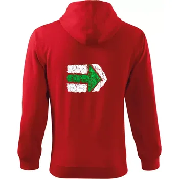 Pánská mikina Párová turistická značka zelená - Mikina s kapucí na zip trendy zipper - S ( Červená )