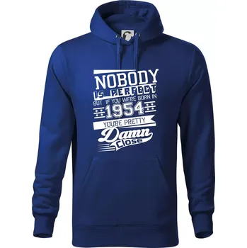 Pánská mikina Nobody is perfect - 1954 - Mikina pánská Cape s kapucí - 5XL ( Královská modrá )