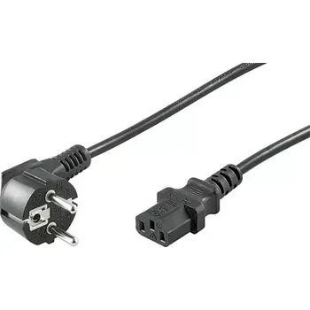 Napájecí kabel MicroConnect Síťový napájecí kabel Schuko 90° úhel - C13 5m černá (PE010450)