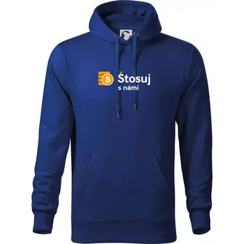 Pánská mikina Štosuj s námi - logo velké - Mikina pánská Cape s kapucí - 4XL ( Královská modrá )