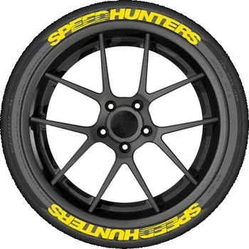 Samolepicí dekorace na vozidlo 2 ks Samolepky na pneumatiky 37,67×2,54 cm SPEEDHUNTERS Voděodolné PVC obtisky na kola Stylová dekorace pro tuning aut žlutá