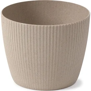 Květináč Plast Květináč béžový Lamela 26 cm x 26 x 21 cm