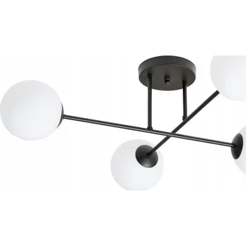 Emibig ROMA 4 BL OPAL Stropní Stropní Svítidlo / stropní svítidlo, lakovaná Ocel, sklo, černá 1