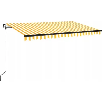 Markýza Výsuvná markýza 400 x 350 cm žluto-bílá s antracitovým rámem