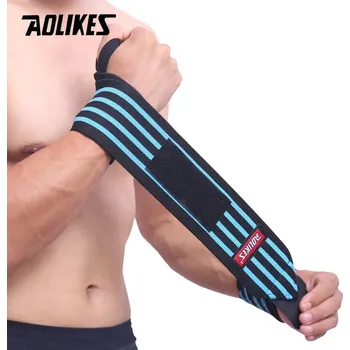 Bandáž na zápěstí Aolikes fitness | bandáž, ortéza - Černá s modrou