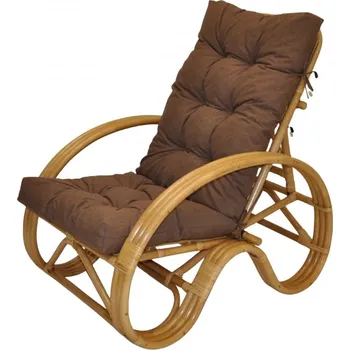 Obývací pokoj Axin Trading s.r.o. Ratanové křeslo polohovací medové polstr hnědý melír