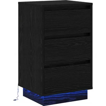 Noční stolek VidaXL Noční skříňka s Černá 39 x 34.5 x 65 cm Kompozitní dřevo