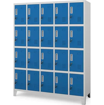 Šatní skříň Jan Nowak Kovová bezpečnostní šatní skříňka šedo-modrá: ROBERT 1360 x 1720 x 450 mm
