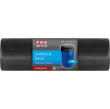 Pytle na odpadky Pytle na odpadky PRO Service 120 l 10 Ks LDPE Černé