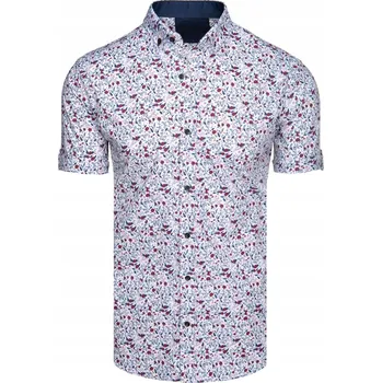 Pánská košile DStreet pánská košile casual KX1071 krátký rukáv slim střih bavlna velikost 3XL
