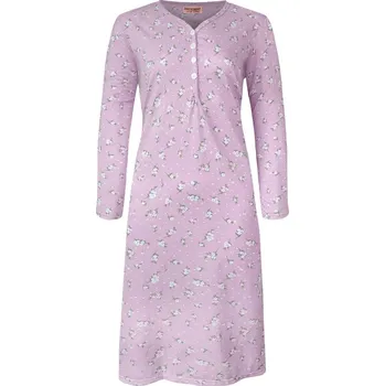 Dámské noční prádlo Ludvika dámská noční košile dlouhý rukáv 6523 4XL světle fialová