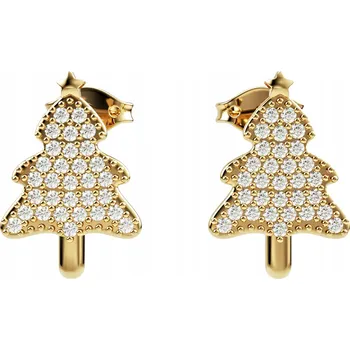 Náušnice Náušnice Vánoční stromečky zlaté se zirkony