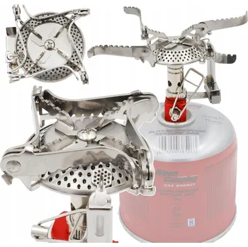 Turistický vařič MALÝ TURISTICKÝ VAŘIČ NA KARTUŠI ZÁVIT PLYN POLNÍ ALPEN CAMPING