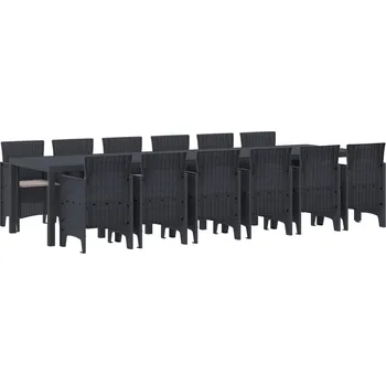 Zahradní jídelní souprava 13 pcs Antracit Ratan Polt Antracitová3378773