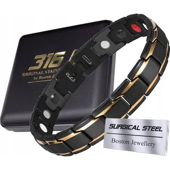 Náramek ČERNÝ ZDRAVOTNÍ PÁNSKÝ NÁRAMEK MAGNETICKÁ SÍLA