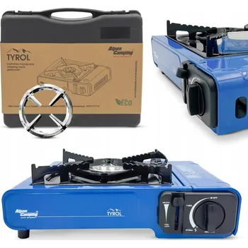 Turistický vařič TURISTICKÝ PLYNOVÝ VAŘIČ PŘENOSNÝ PLYNOVÁ KARTUŠE NÁPLŇ TYROL MODRÁ