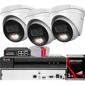 Bezpečnostní kamera Sada monitoringu 3x IPCAM-T8-30DL 8MPx HiLook od Hikvision s AI detekcí