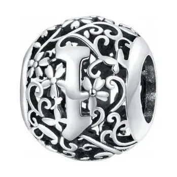 Přívěsek Stříbrný přívěsek písmeno I, ornamentální, prolamovaný, Ag925 stříbro 925
