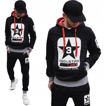 Tepláková souprava černá – mikina hoodie + jogger kalhoty AX0660 – XXL