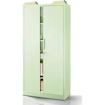 Policová skříň Nábytek PEGAS Kancelářská kovová skříň na dokumenty pastelově zelená: Fresh Style JAN H 900 x 1950 x 400 mm