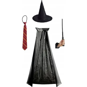 Karnevalový kostým Kostým Čaroděje Plášť Klobouk Hůlka Kravata Sada Čaroděj Víla