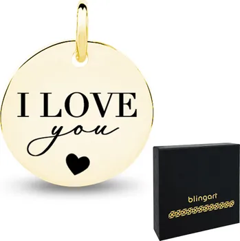 Přívěsek Stříbrný přívěsek s gravírováním kulatý pozlacený