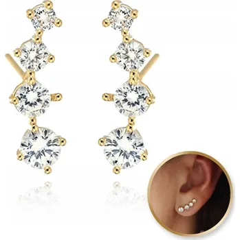 Náušnice ROZKOŠNÉ NÁUŠNICE PEcky - OCEL POZLÁCENÁ A ZIRKONY