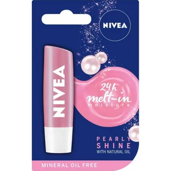 Rtěnka Nivea Mett-In Moisture Pearly Shine 4,8 g Hydratační balzám na rty s perleťovým leskem