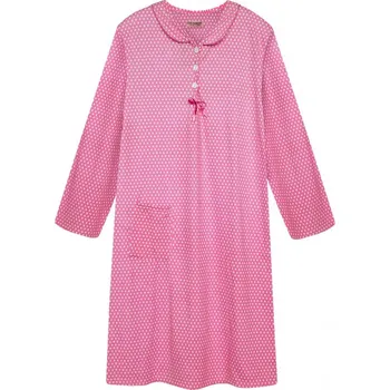 Body Liduška hřejivá noční košile pod kolena 6553 4XL růžová