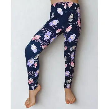 Dívčí legíny Dívčí legíny Kugo PT2518 s Labubu tmavě modré