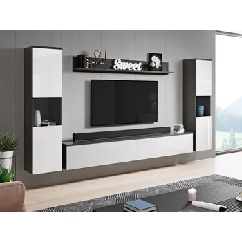 Obývací stěna Nábytek do obývacího pokoje Veneti bílý, dub bílý