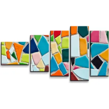 Obraz Sablio Obraz - 5-dílný Barevná mozaika - 100x60 cm