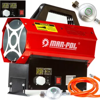 Průmyslové topidlo PLYNOVÝ OHŘÍVAČ S VENTILÁTOREM A TERMOSTATEM, LCD Displej, 30kW, Automatický