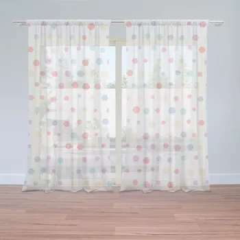 Záclona Sablio Záclony Různě barevné puntíky: 2ks 150x250cm