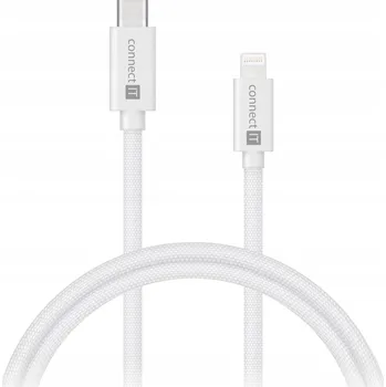Datový kabel Kabel Connect IT USB typ C - Apple Lightning 1 m bílý