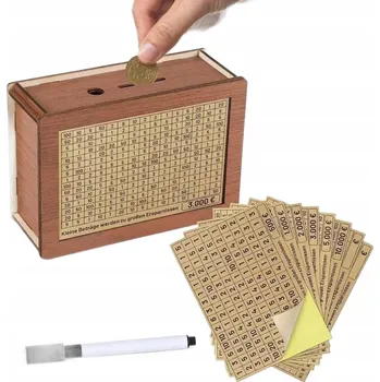 Pokladnička Dřevěná pokladnička s úsporným účelem 20 x 14.5 x 7.5 cm