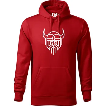 Pánská mikina Viking logo - Mikina pánská Cape s kapucí - XL ( Červená )