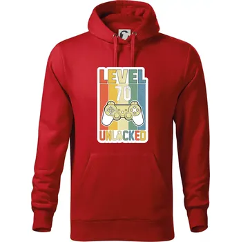 Pánská mikina Gaming narozeniny 70 - Mikina pánská Cape s kapucí - 5XL ( Červená )