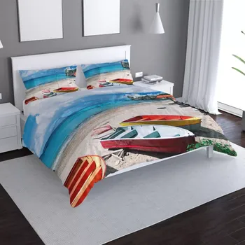 Povlečení Sablio Povlečení Loďky na pláži - 140x200 / 90x70