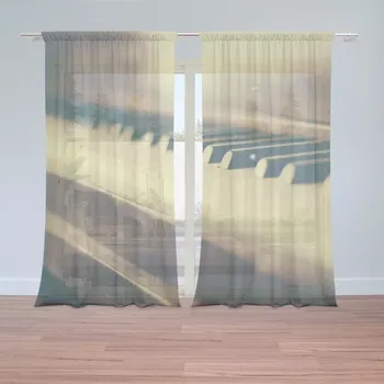 Záclona Sablio Záclony Klávesy klavíru: 2ks 150x250cm