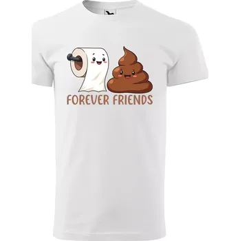 Pánské tričko Sablio Tričko s potiskem Forever friends - bílé 4XL