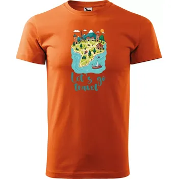 Sablio Tričko s potiskem Let´s go travel - oranžové L